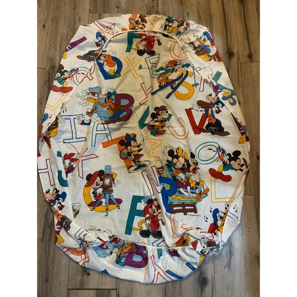 The Walt Disney Company DunDee Vintage Toddler Sheet Set Mickey Mouse Minnie Goo - Picture 1 of 9